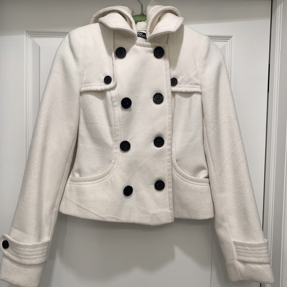White Double Breasted Pea Coat
